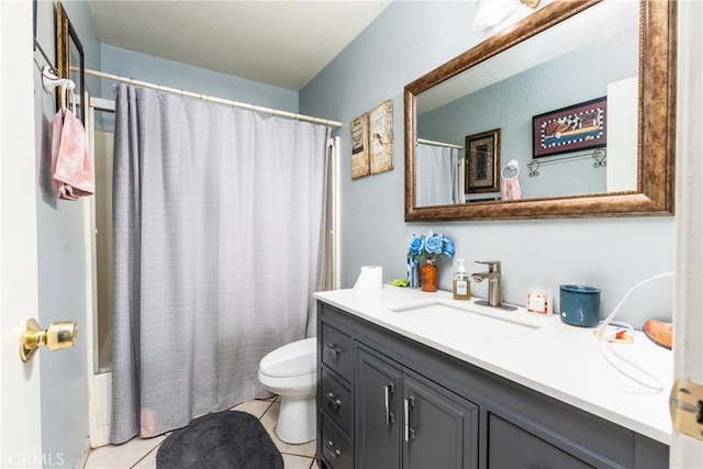860 3rd St, Rialto, CA 92376 - full bath featuring vanity, tile patterned flooring, and shower / tub combo