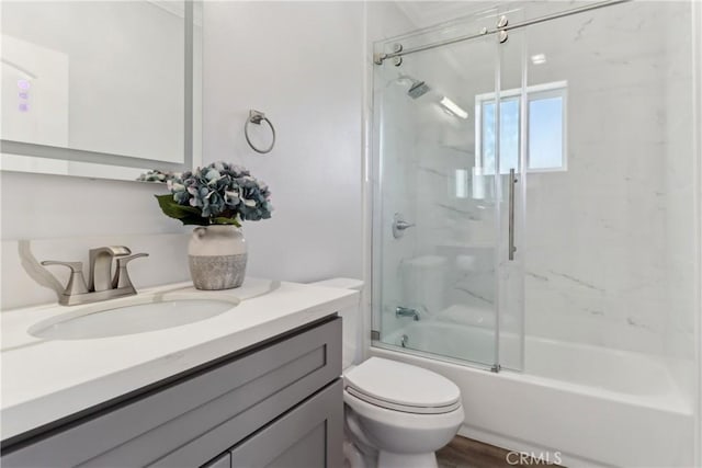 334 Anita Dr, Pasadena, CA 91105 - bathroom featuring toilet, vanity, and enclosed tub / shower combo
