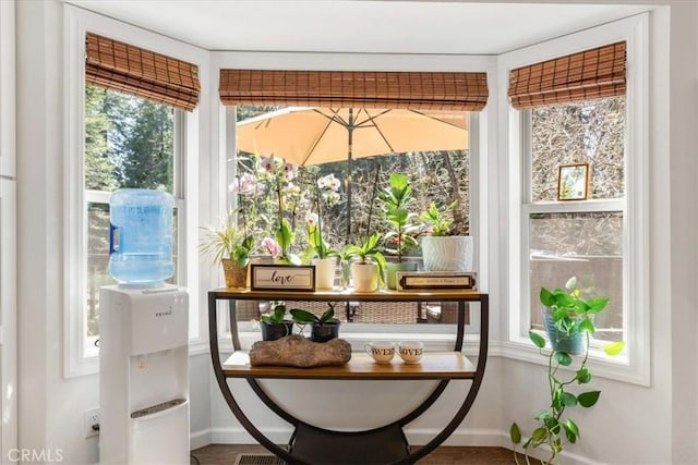sunroom with baseboards