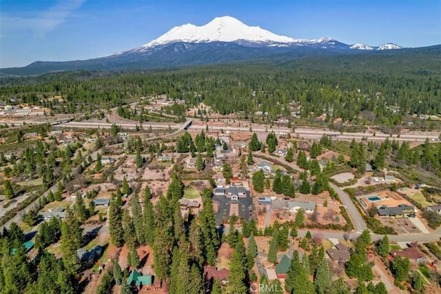 2605 Fryers Way, Mount Shasta, CA 96067 - aerial overview of property's location featuring a forest and a mountainous background