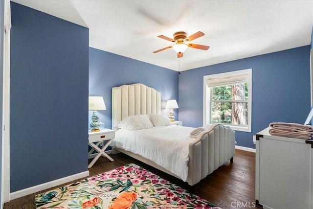 2605 Fryers Way, Mount Shasta, CA 96067 - bedroom with ceiling fan and dark wood-type flooring