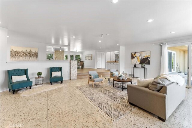 950 S Spring Meadow Dr, West Covina, CA 91791 - living area featuring recessed lighting, baseboards, and healthy amount of natural light