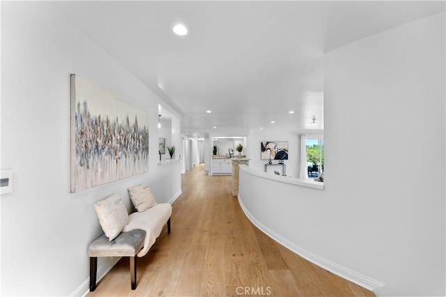 950 S Spring Meadow Dr, West Covina, CA 91791 - corridor featuring recessed lighting, light wood-type flooring, and baseboards