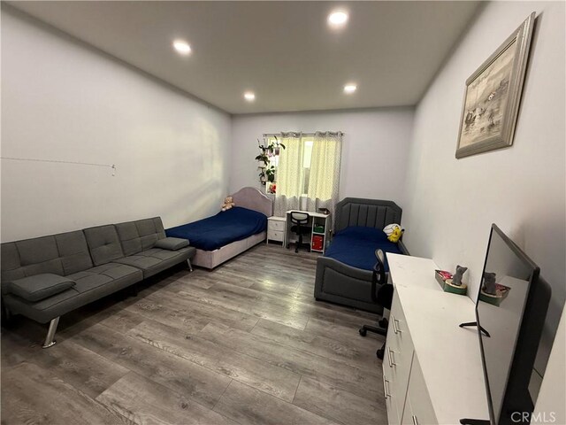 14615 Wyandotte St, Van Nuys, CA 91405 - bedroom with wood finished floors and recessed lighting