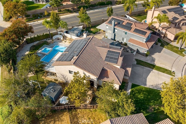 drone / aerial view with a residential view