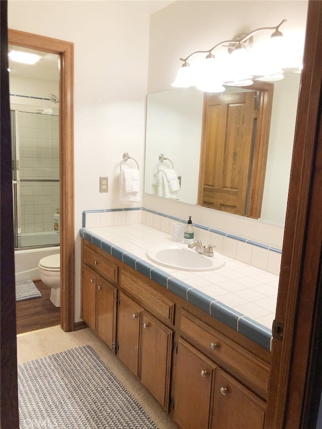28662 Zion Dr, Lake Arrowhead, CA 92352 - full bath featuring vanity and shower / washtub combination