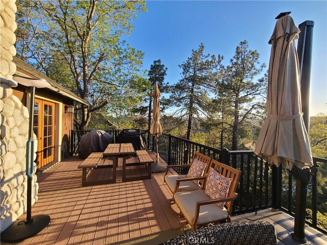 28662 Zion Dr, Lake Arrowhead, CA 92352 - deck with french doors