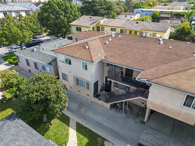 aerial view with a residential view