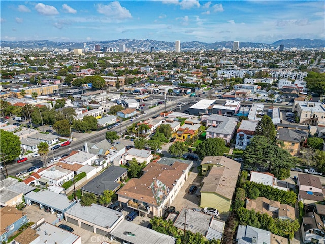 bird's eye view with a mountain view