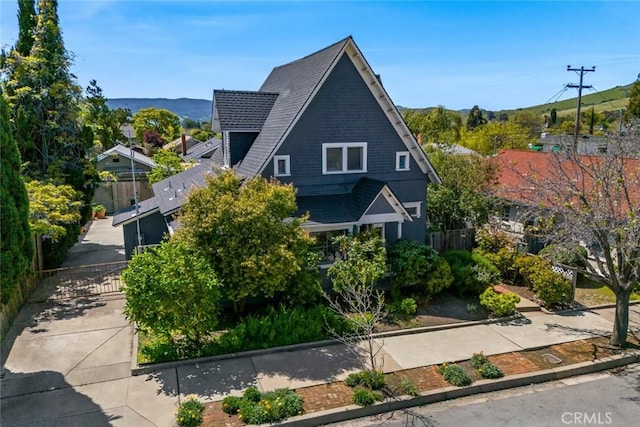 1811 Chorro St, San Luis Obispo, CA 93401 - view of front of home featuring a mountain view and fence