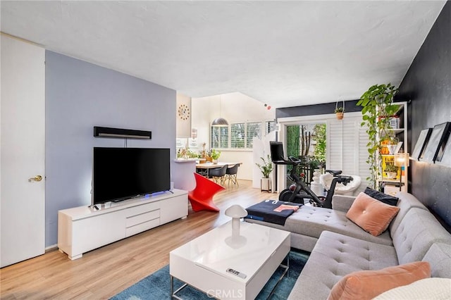 living area with wood finished floors