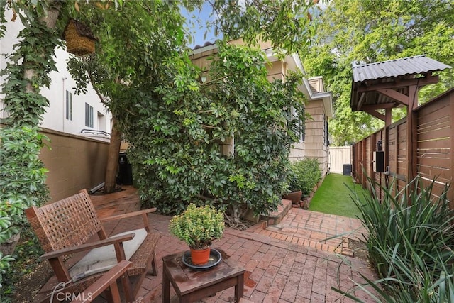 view of patio / terrace featuring a fenced backyard