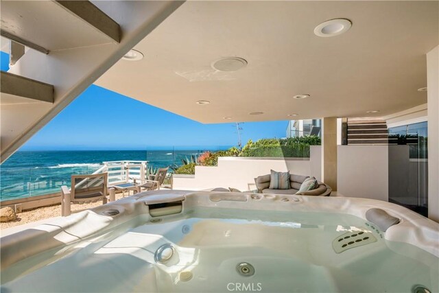 31091 Coast Hwy, Laguna Beach, CA 92651 - exterior space featuring a hot tub and a water view