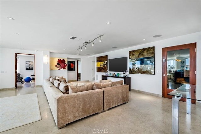 31091 Coast Hwy, Laguna Beach, CA 92651 - living room with visible vents, baseboards, and recessed lighting
