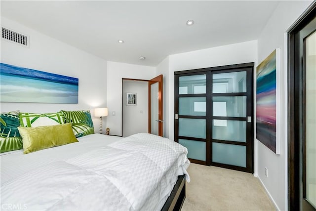 31091 Coast Hwy, Laguna Beach, CA 92651 - bedroom with visible vents, baseboards, recessed lighting, and carpet