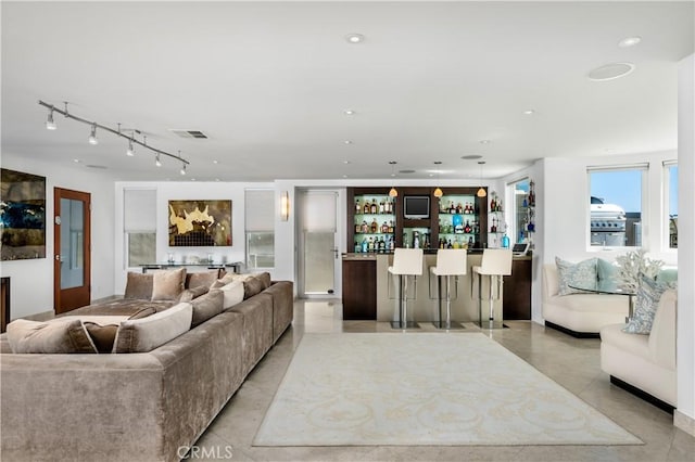 31091 Coast Hwy, Laguna Beach, CA 92651 - living room featuring bar area, recessed lighting, and visible vents