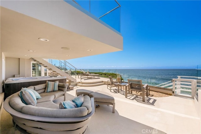 31091 Coast Hwy, Laguna Beach, CA 92651 - view of patio featuring an outdoor hangout area and a water view