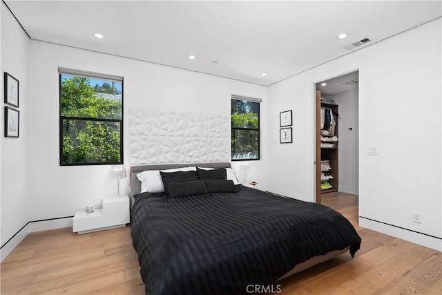 4739 Ventura Canyon Ave, Sherman Oaks, CA 91423 - bedroom with wood finished floors, visible vents, and recessed lighting