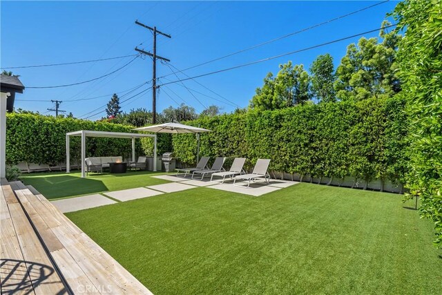 4739 Ventura Canyon Ave, Sherman Oaks, CA 91423 - view of yard with an outdoor hangout area and a fenced backyard