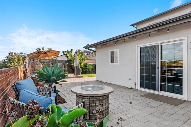 view of patio with a fenced backyard