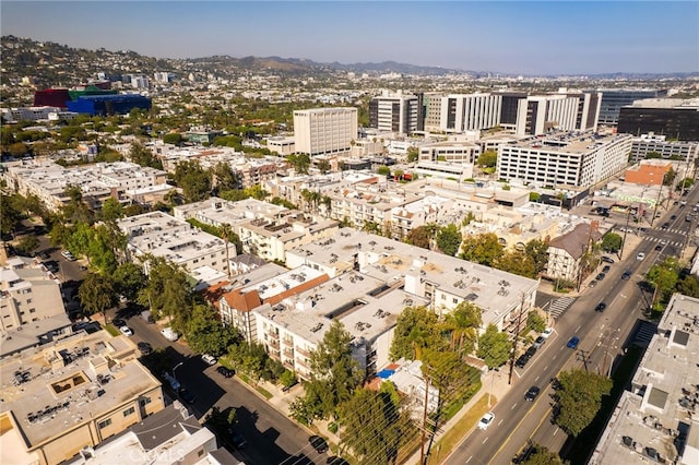 bird's eye view with a city view
