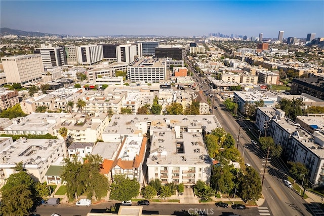 aerial view featuring a city view