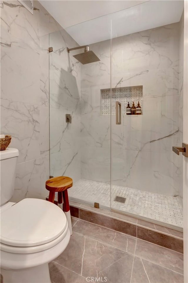 32152 Via Carlos, San Juan Capistrano, CA 92675 - full bath featuring marble finish flooring, a marble finish shower, and tile walls