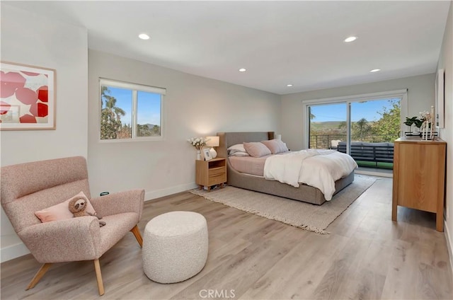 32152 Via Carlos, San Juan Capistrano, CA 92675 - bedroom with access to outside, light wood-style flooring, and recessed lighting