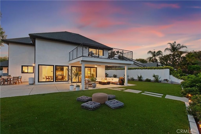 32152 Via Carlos, San Juan Capistrano, CA 92675 - back of house featuring a balcony, an outdoor hangout area, a patio, and stucco siding