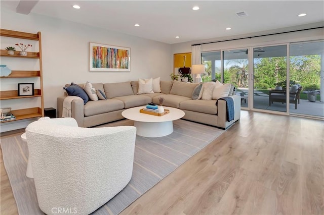 32152 Via Carlos, San Juan Capistrano, CA 92675 - living area featuring light wood-style flooring and recessed lighting