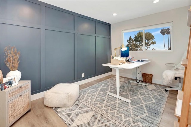 32152 Via Carlos, San Juan Capistrano, CA 92675 - home office featuring light wood-style flooring and recessed lighting