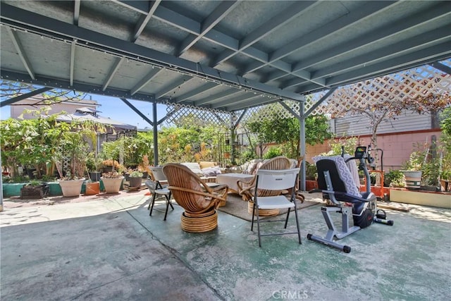 view of patio with fence