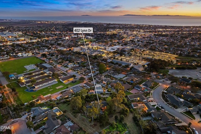 402 Lynn Dr, Ventura, CA 93003 - aerial view at dusk featuring a water view