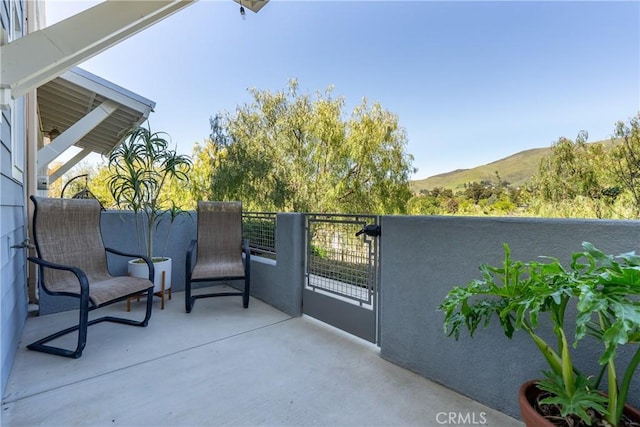 balcony with a mountain view