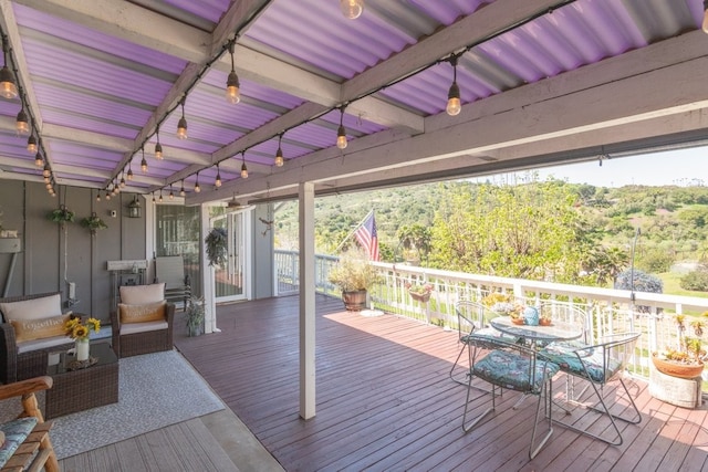 1471 Via Monserate, Fallbrook, CA 92028 - deck with an outdoor hangout area and a view of trees