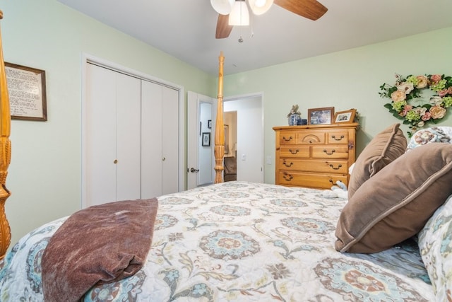 1471 Via Monserate, Fallbrook, CA 92028 - bedroom featuring a closet and ceiling fan
