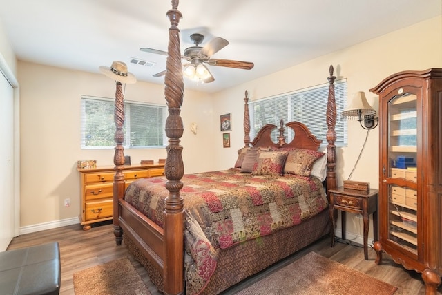 1471 Via Monserate, Fallbrook, CA 92028 - bedroom featuring wood finished floors, baseboards, and a ceiling fan