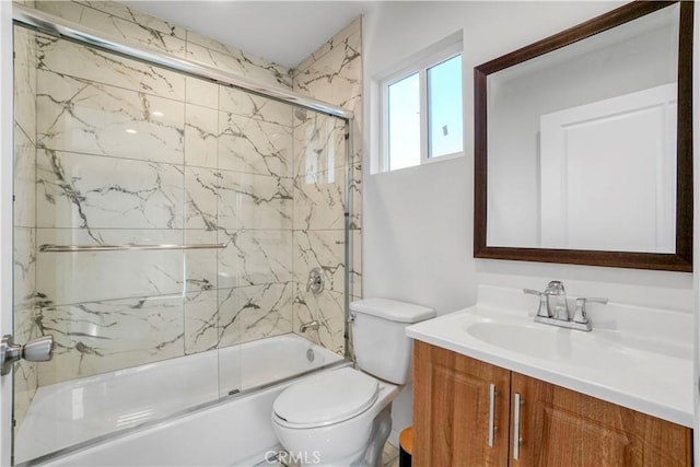 14320 Osborne St, Panorama City, CA 91402 - full bathroom with enclosed tub / shower combo, vanity, and toilet