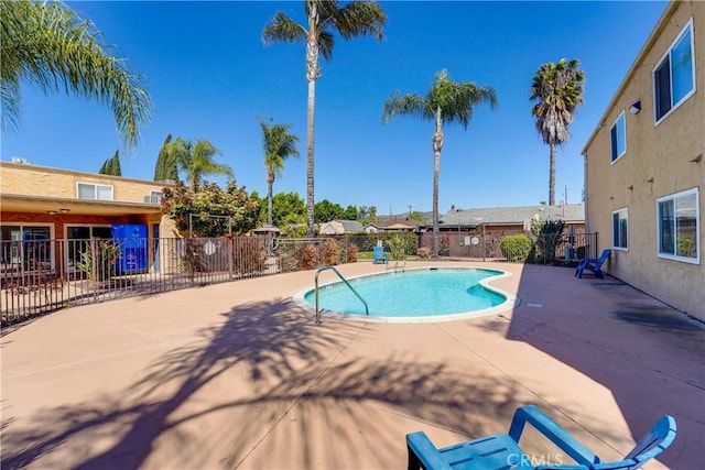 1386 E Madison Ave Unit 21, El Cajon, CA 92021 - view of swimming pool featuring a patio, a fenced in pool, and fence