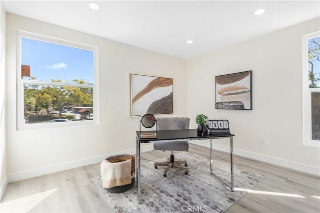 1000 W Macarthur Blvd Unit 106, Santa Ana, CA 92707 - office area featuring wood finished floors, baseboards, and recessed lighting