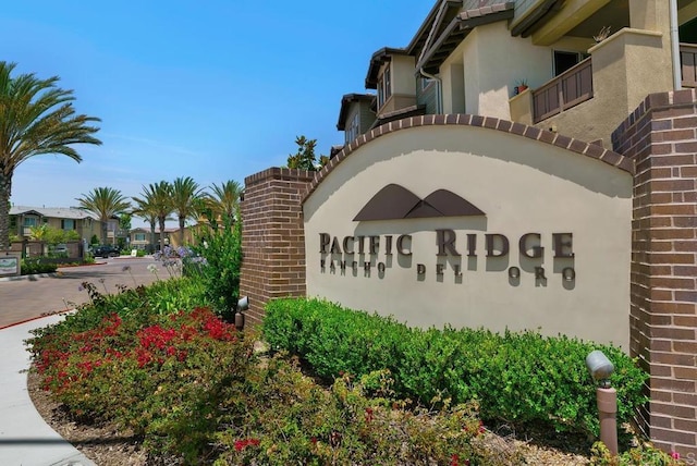 view of community sign