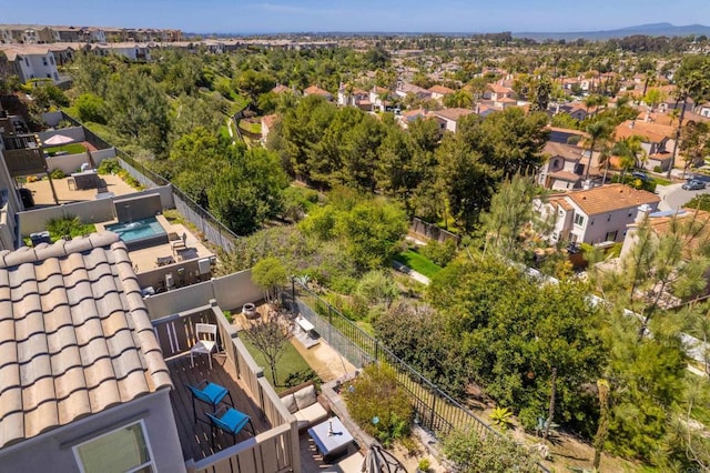 bird's eye view with a residential view