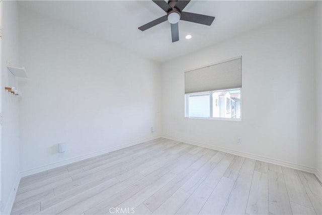 1245 Oliva Ct, Duarte, CA 91010 - unfurnished room featuring light wood-style floors, a ceiling fan, and recessed lighting