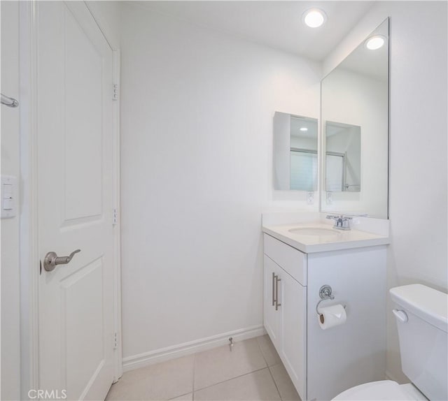 1245 Oliva Ct, Duarte, CA 91010 - half bathroom featuring vanity and tile patterned floors
