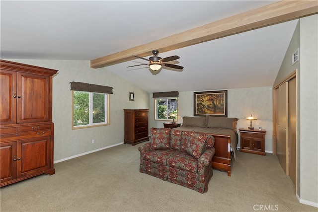 28018 Peninsula, Lake Arrowhead, CA 92352 - bedroom with light colored carpet and a ceiling fan
