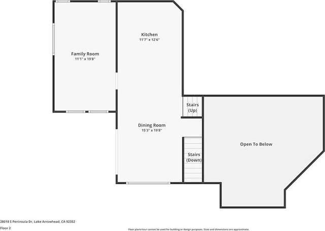 28018 Peninsula, Lake Arrowhead, CA 92352 - view of room layout