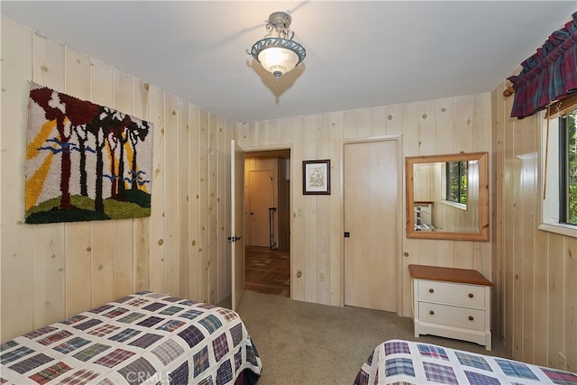 28018 Peninsula, Lake Arrowhead, CA 92352 - carpeted bedroom with wooden walls