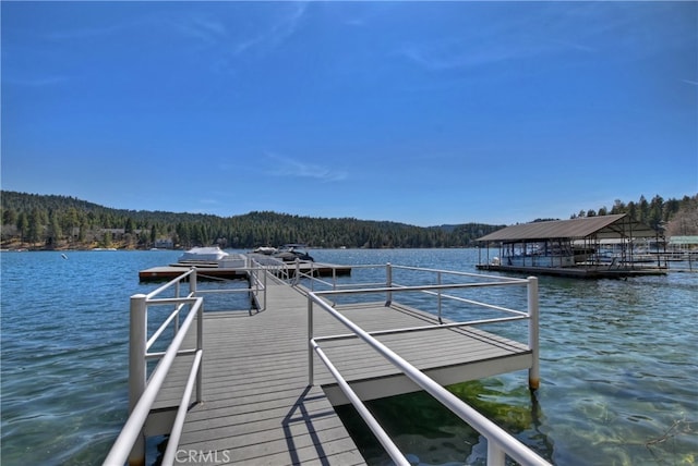 28018 Peninsula, Lake Arrowhead, CA 92352 - dock area with a wooded view and a water view