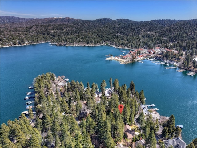 28018 Peninsula, Lake Arrowhead, CA 92352 - bird's eye view of a forest and a water and mountain view