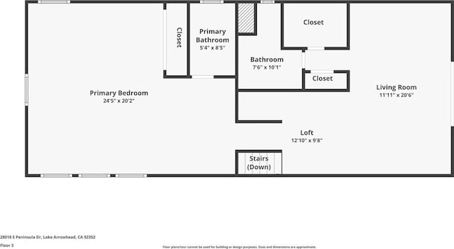 28018 Peninsula, Lake Arrowhead, CA 92352 - view of room layout